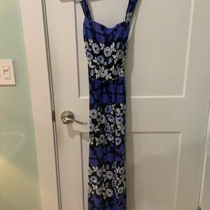 Maeve Blue and White Floral Maxi Dress